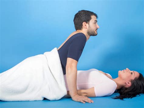 The man kneels placing his penis at the same height as the vagina, while the woman wraps her legs around him during penetration. This position allows for the man to kiss her breasts, a key spot to increase pleasure and achieve orgasm. 2. The Screw is a recommended position for women who have difficulty reaching orgasm.